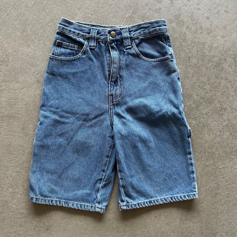 Vintage 90s Bugle Boy Carpenter Jean Shorts Womens 10R 25 Blue Wash Denim Jorts